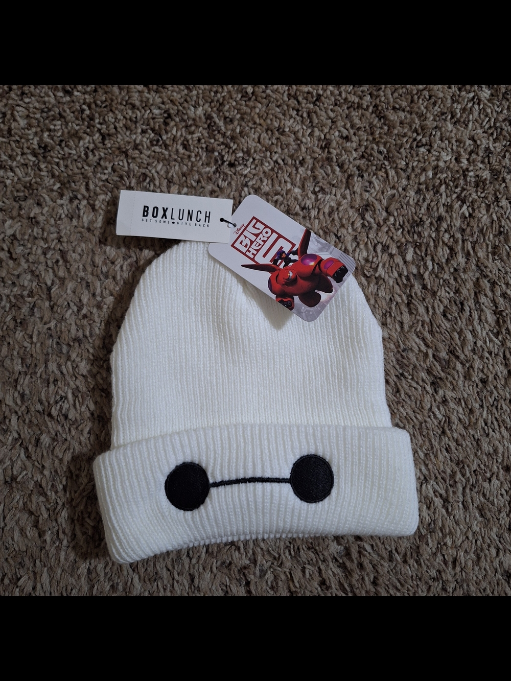Disney BoxLunch Big Hero 6 Baymax Face Embroidered Beanie NWT